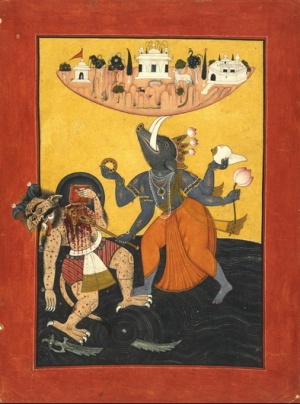 Varaha avtar killing demon.jpg